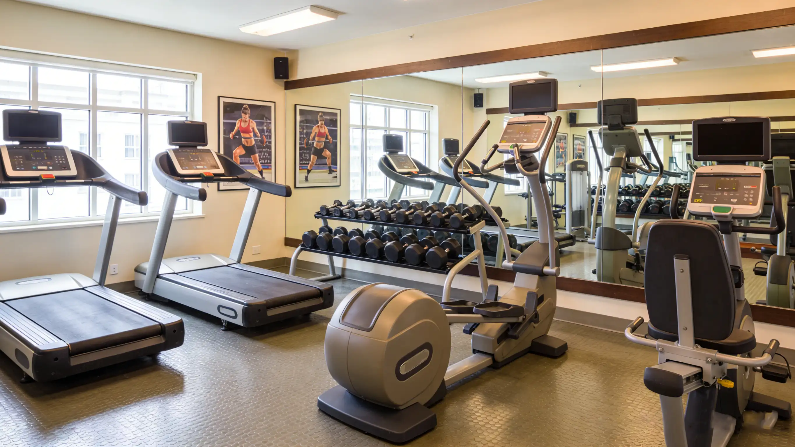 Hvordan udstyrer man firmagymnastik, hjemmegymnastik og fitnessstudier under 100 kvadratmeter?